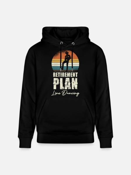 Retirement Line Dance Sunset - Stanley/Stella CRUISER Unisex Organic Hoodie - black