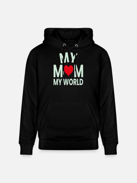 Meine Mutter Mein Weltherz - Stanley/Stella Unisex Bio-Hoodie CRUISER - Schwarz