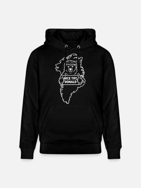 Greenland: Nice try, Donald - Stanley/Stella CRUISER Unisex Organic Hoodie - black