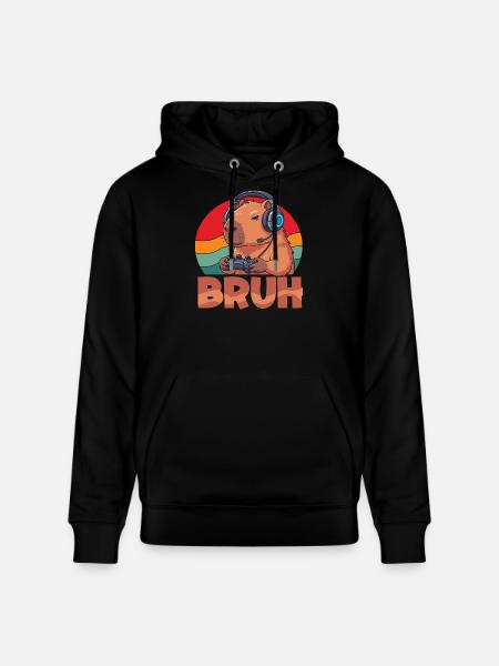 Capybaras Retro Bruh Gaming Mignons - Sweat à capuche bio CRUISER Stanley/Stella Unisexe - noir