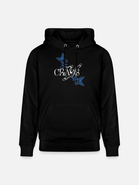 Butterfly font with wings - Stanley/Stella CRUISER Unisex Organic Hoodie - black