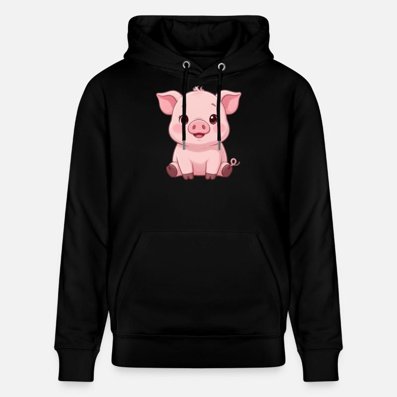 cadeau cochon mignon - Sweat à capuche bio CRUISER Stanley/Stella Unisexe - noir