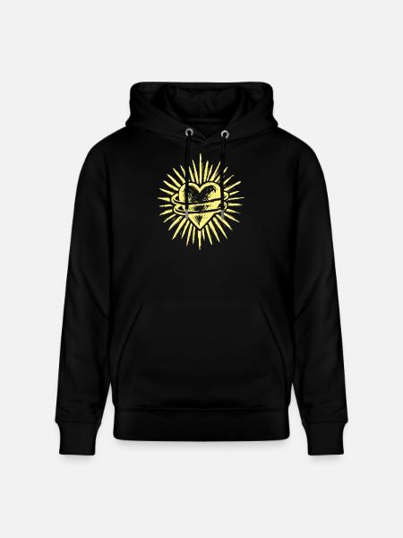 Herzsonne Strahlendes Herz - Stanley/Stella Unisex Bio-Hoodie CRUISER - Schwarz