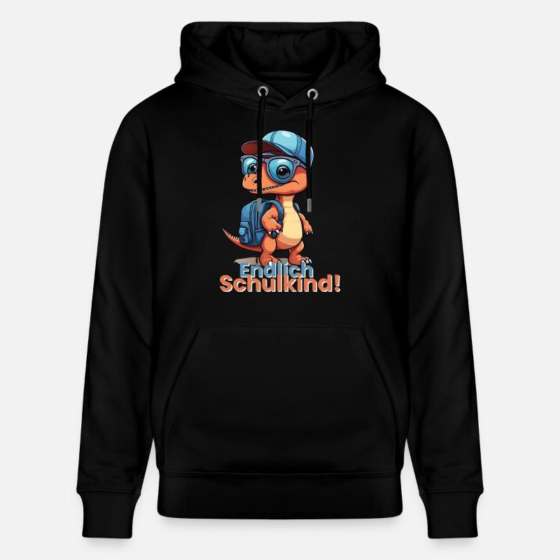 Endlich Schulkind Schulstart Schulanfang Spruch - Stanley/Stella Unisex Bio-Hoodie CRUISER  - Schwarz
