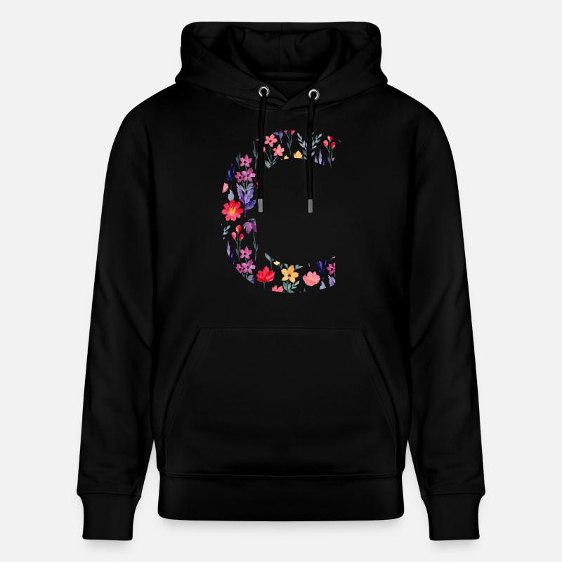 Personalisierter Blumenbuchstabe c - Geschenkidee - Stanley/Stella Unisex Bio-Hoodie CRUISER  - Schwarz
