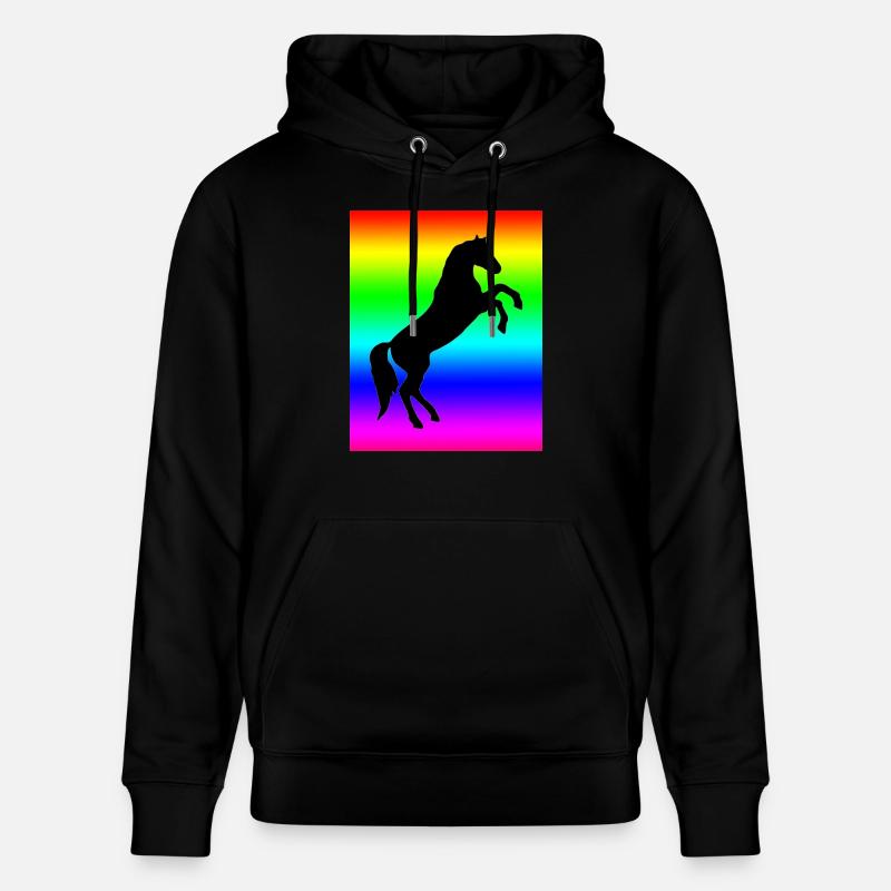 Regenbogen Pferd - Stanley/Stella Unisex Bio-Hoodie CRUISER  - Schwarz