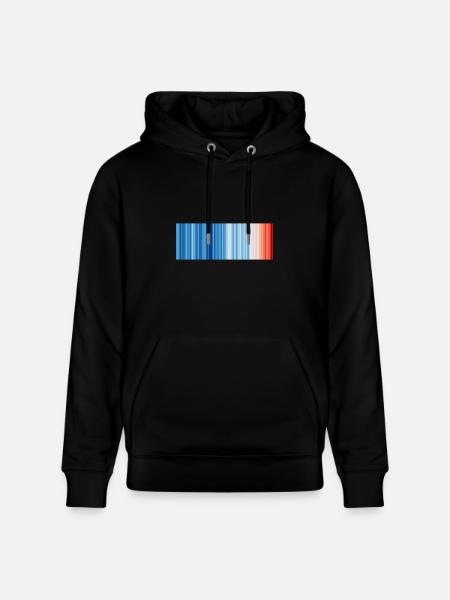 Warming Stripes illustrerer den globale opvarmning - Stanley/Stella CRUISER økologisk unisex-hoodie - sort