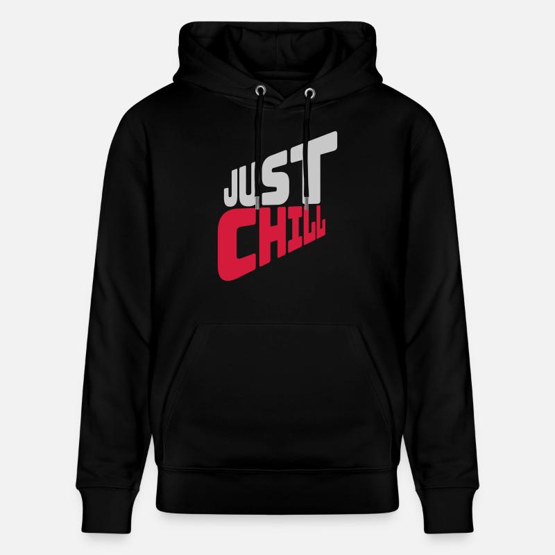 Just Chill Text Logo - Sweat à capuche bio CRUISER Stanley/Stella Unisexe - noir