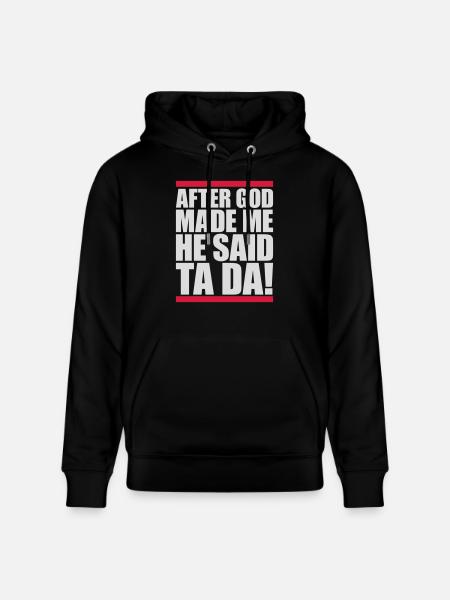 after god made me - Stanley/Stella CRUISER Unisex Organic Hoodie - black