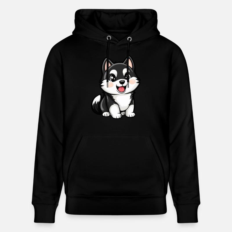 Chien Husky Mignon - Sweat à capuche bio CRUISER Stanley/Stella Unisexe - noir