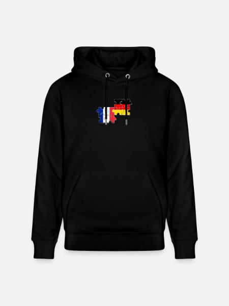 Frankrig Tyskland Flag Tysk fransk - Stanley/Stella CRUISER økologisk unisex-hoodie - sort