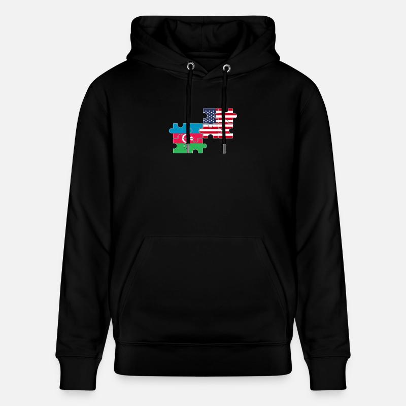 Azerbaïdjan USA Drapeau Azerbaïdjanais - Sweat à capuche bio CRUISER Stanley/Stella Unisexe - noir