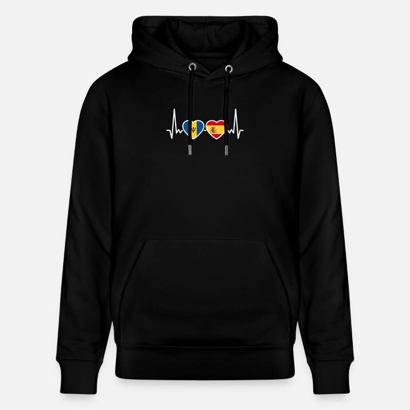 Barbade Espagne Heartbeat Flag - Sweat à capuche bio CRUISER Stanley/Stella Unisexe - noir