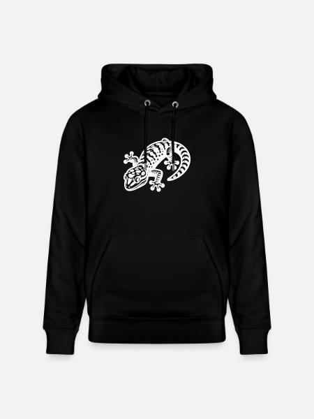 Smart Gecko in Tattoo Style - Stanley/Stella CRUISER Unisex Organic Hoodie - black