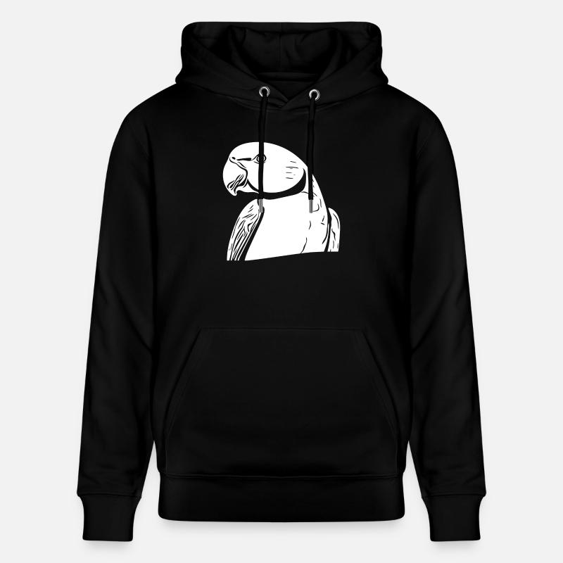 Perruche à collier Portrait Vintage Perroquet Dessin - Sweat à capuche bio CRUISER Stanley/Stella Unisexe - noir