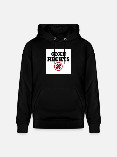 Gegen rechts - Stanley/Stella Unisex Bio-Hoodie CRUISER - Schwarz
