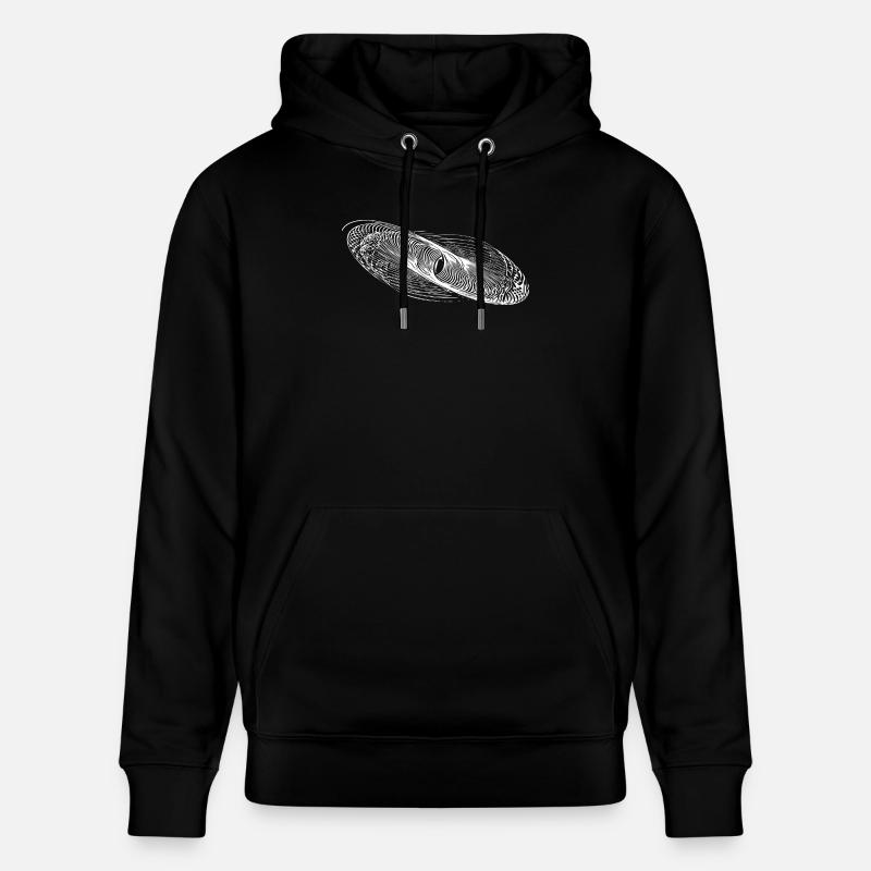 Geometric Circle Lines Ellipses - Stanley/Stella CRUISER Unisex Organic Hoodie - black