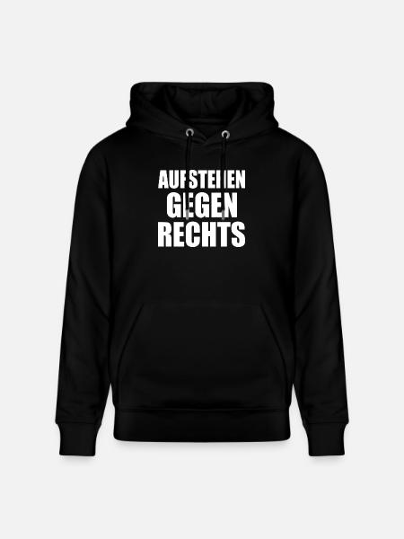 Aufstehen gegen rechts - Stanley/Stella Unisex Bio-Hoodie CRUISER  - Schwarz