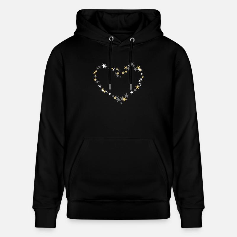 étoiles coeur saint valentin - Sweat à capuche bio CRUISER Stanley/Stella Unisexe - noir