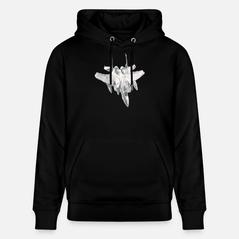 F15-Jagdflugzeugpilot-Luftfahrtshirt-Geschenkidee - Stanley/Stella Unisex Bio-Hoodie CRUISER  - Schwarz