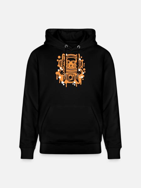Astronaut Katze - Stanley/Stella Unisex Bio-Hoodie CRUISER  - Schwarz