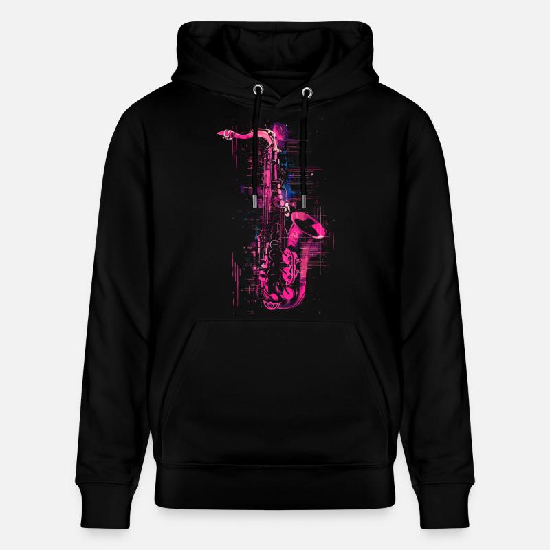 Graphisme pour saxophone - Sweat à capuche bio CRUISER Stanley/Stella Unisexe - noir