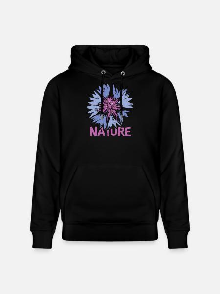 Flowers Nature Design – Wildflower Illustration - Stanley/Stella CRUISER Unisex Organic Hoodie - black