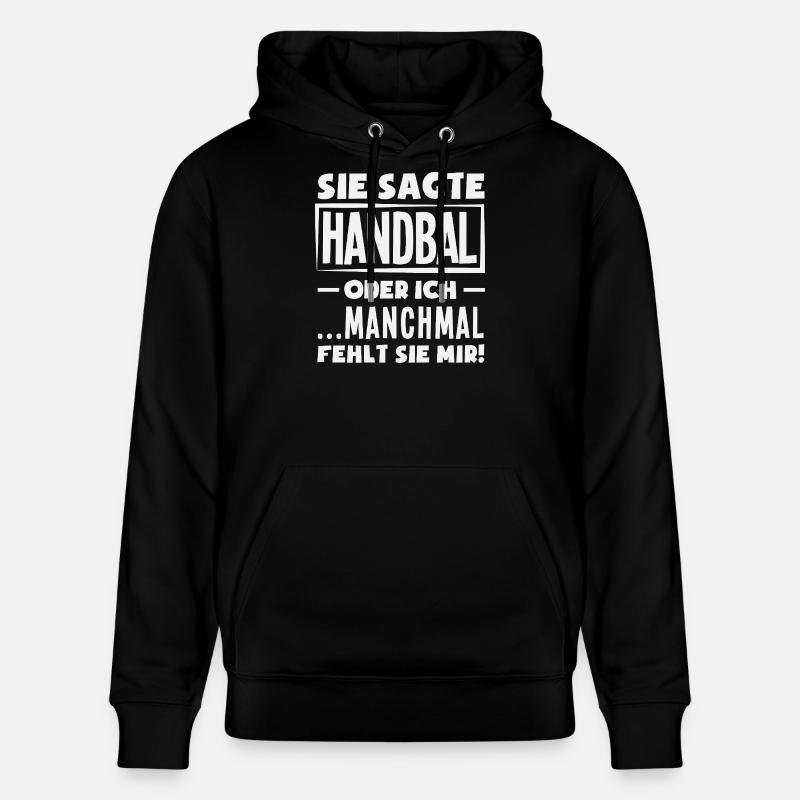 Handball oder ich – manchmal fehlt sie - Stanley/Stella Unisex Bio-Hoodie CRUISER - Schwarz