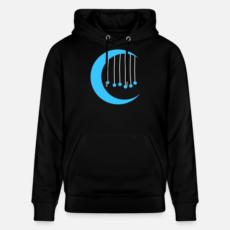 Lune bleue avec carillon à vent - Sweat à capuche bio CRUISER Stanley/Stella Unisexe - noir