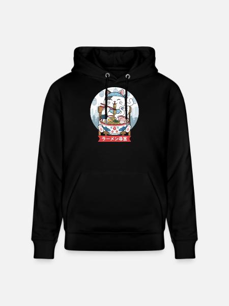 Neko Ramen Feast - Stanley/Stella CRUISER Unisex Organic Hoodie - black