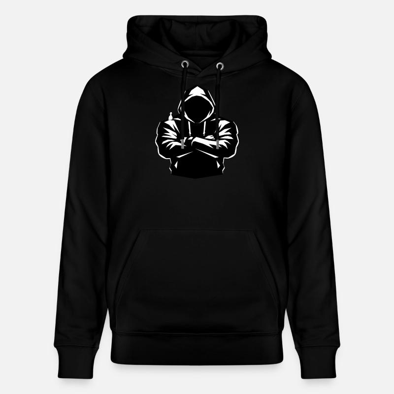 Silhouette à capuche et oiseau - Sweat à capuche bio CRUISER Stanley/Stella Unisexe - noir