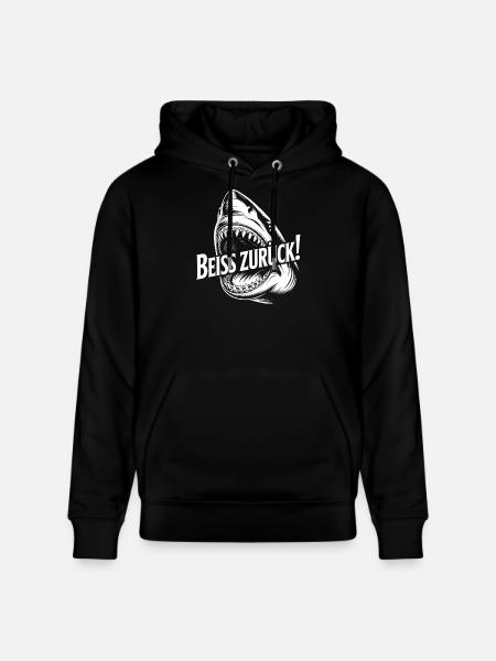 Beiss Zurück Hai Grafik - Stanley/Stella Unisex Bio-Hoodie CRUISER  - Schwarz