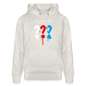 Die Drei ??? Wir übernehmen jeden Fall - Stanley/Stella Unisex Bio-Hoodie CRUISER  - Beige meliert - Vorne - Alina (178cm) & Michal (187cm)