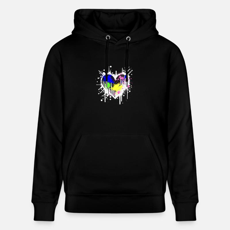 Graffiti-Herz - Stanley/Stella Unisex Bio-Hoodie CRUISER  - Schwarz