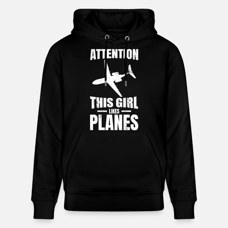 Dieses Mädchen mag Flugzeuge - Stanley/Stella Unisex Bio-Hoodie CRUISER - Schwarz