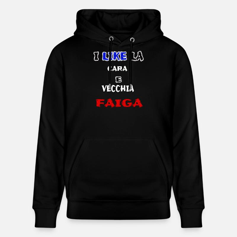 maglia simpatica CARA E VECCHIA FAIGA jerry calà - Felpa con cappuccio ecologica unisex CRUISER di Stanley/Stella - nero