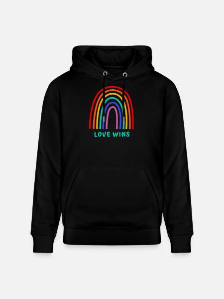 Love wins - Stanley/Stella CRUISER Unisex Organic Hoodie - black