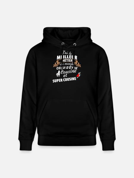 Super Coast Cousin Family Pride - Stanley/Stella CRUISER Unisex Organic Hoodie - black