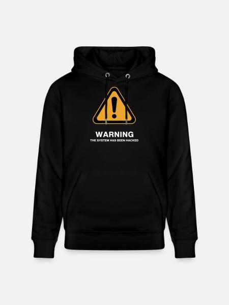 Hacked System Warning Icon - Stanley/Stella CRUISER Unisex Organic Hoodie - black