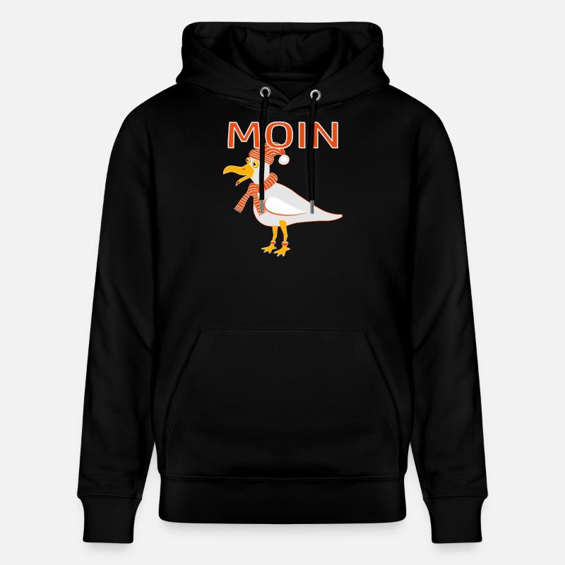 Drôle de mouette avec casquette - Sweat à capuche bio CRUISER Stanley/Stella Unisexe - noir