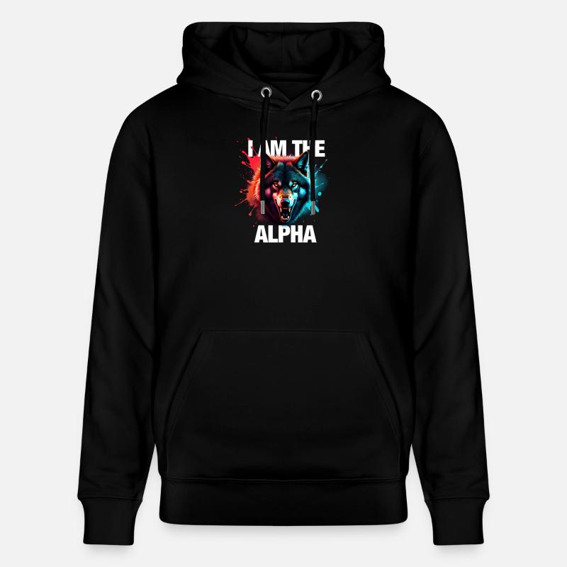 I am the Alpha Wolf - Stanley/Stella Unisex Bio-Hoodie CRUISER  - Schwarz