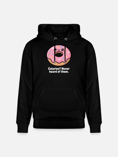 Giggling Donut Meme Saying - Stanley/Stella CRUISER Unisex Organic Hoodie - black