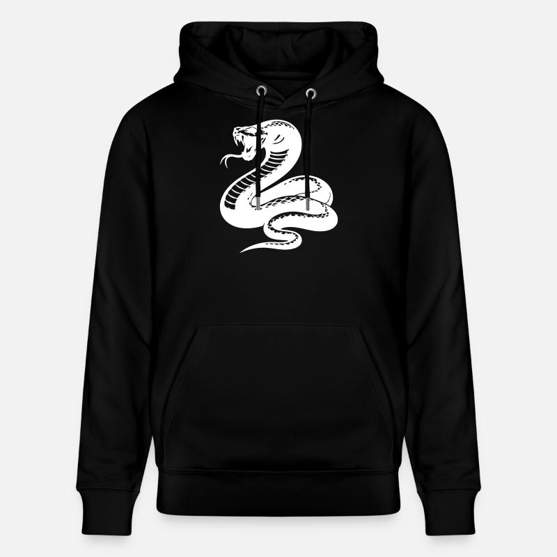Snake Python Silhouette - Stanley/Stella CRUISER Unisex Organic Hoodie - black