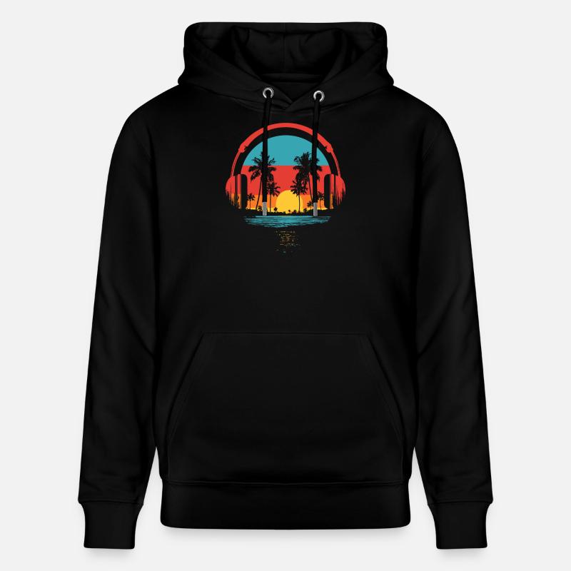 Palmier d’été de plage - Sweat à capuche bio CRUISER Stanley/Stella Unisexe - noir