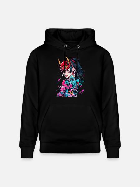 Japanische Dämonin - Stanley/Stella Unisex Bio-Hoodie CRUISER - Schwarz