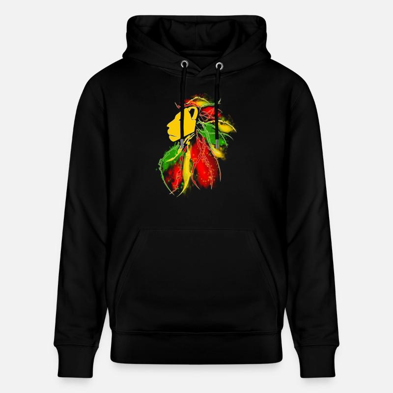 lion_rasta_dread - Sweat à capuche bio CRUISER Stanley/Stella Unisexe - noir