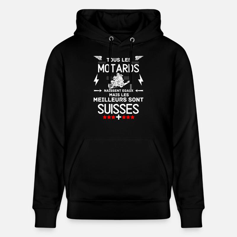 DIE BESTEN BIKER SIND SCHWEIZER - Stanley/Stella Unisex Bio-Hoodie CRUISER  - Schwarz