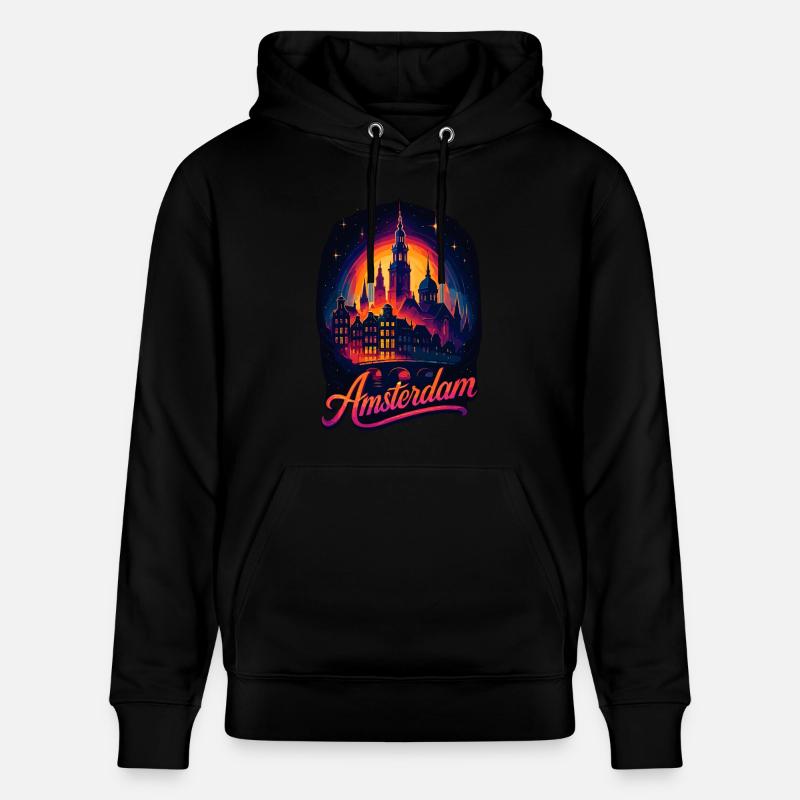 Amsterdam Capitale Pays-Bas Pays-Bas Cadeau - Sweat à capuche bio CRUISER Stanley/Stella Unisexe - noir