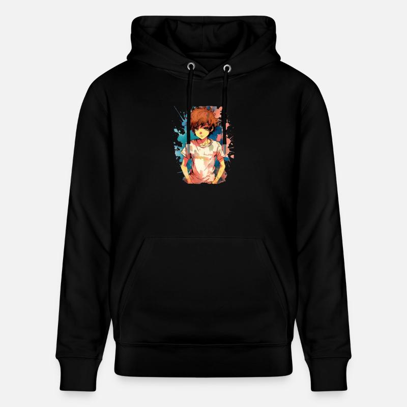 Garçon d’anime - Sweat à capuche bio CRUISER Stanley/Stella Unisexe - noir