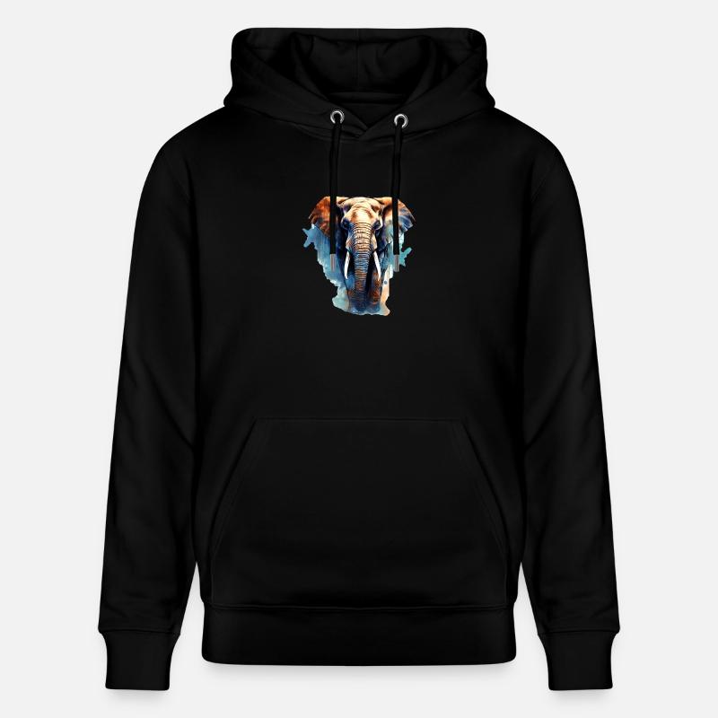 Éléphant - Sweat à capuche bio CRUISER Stanley/Stella Unisexe - noir